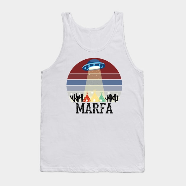 Marfa TX Ghost Lights Festival UFO Texas Art Tank Top by alltheprints